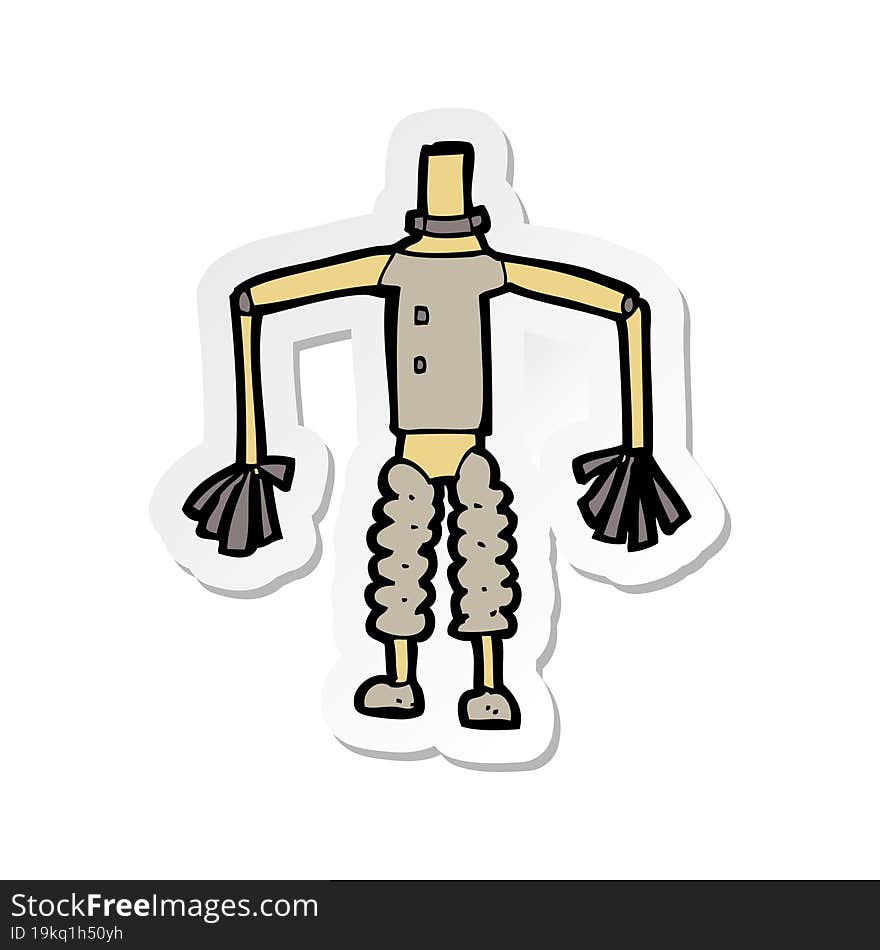 sticker of a cartoon robot body