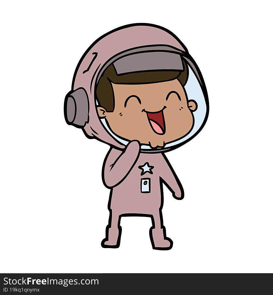 happy cartoon astronaut. happy cartoon astronaut