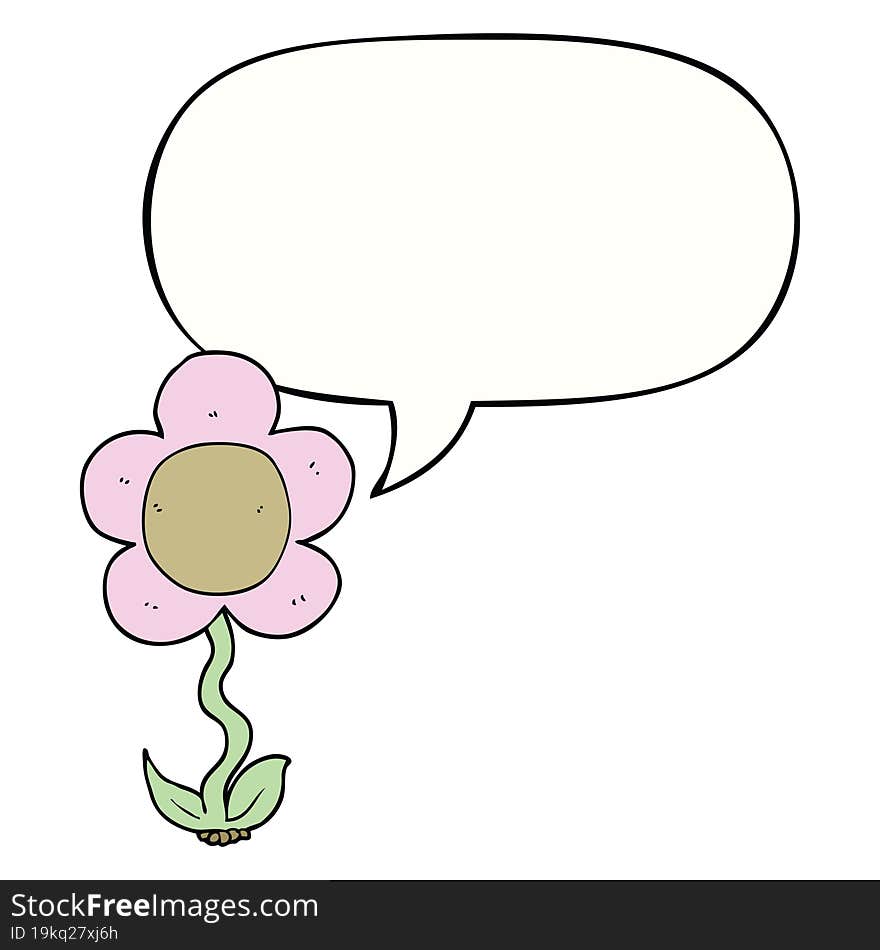 cartoon flower and speech bubble