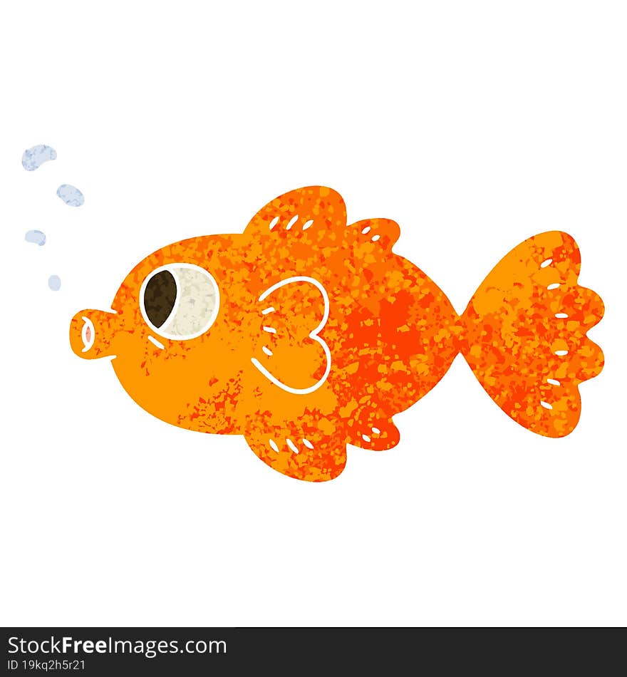 quirky retro illustration style cartoon fish