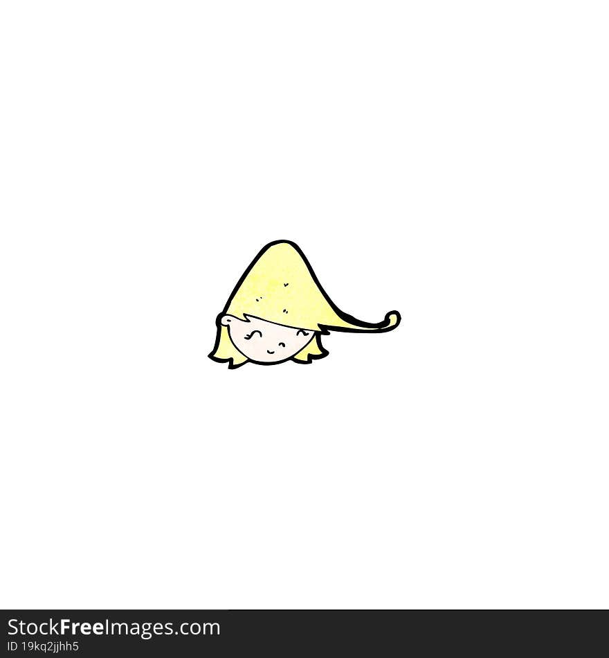 Cartoon Happy Blond Girl S Face