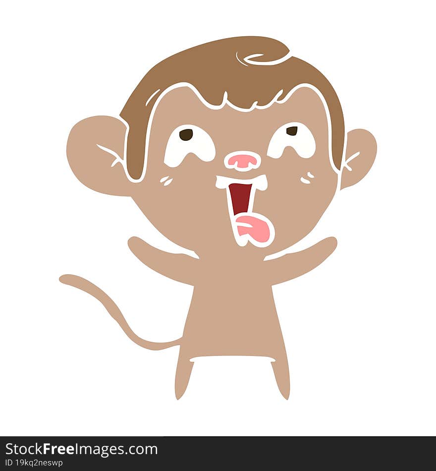 crazy flat color style cartoon monkey