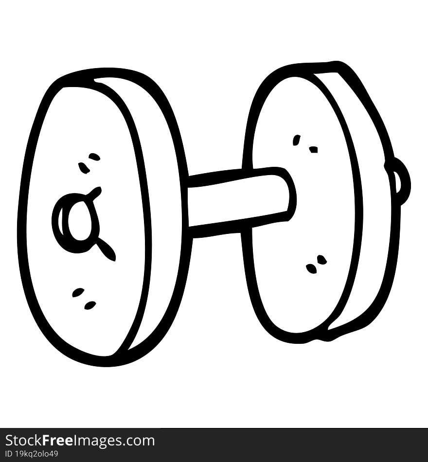 Line Drawing Cartoon Gym Weights