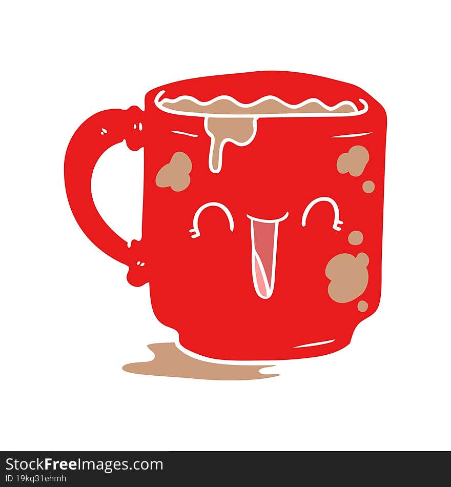 flat color style cartoon dirty office mug