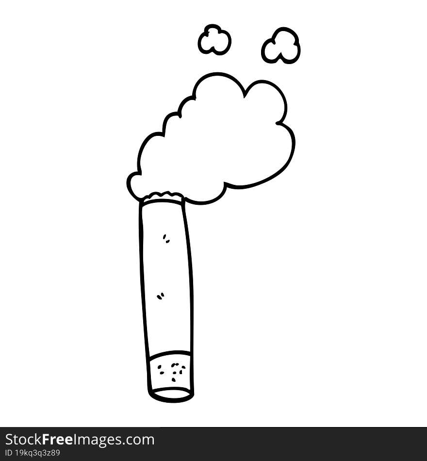 line drawing cartoon cigarette