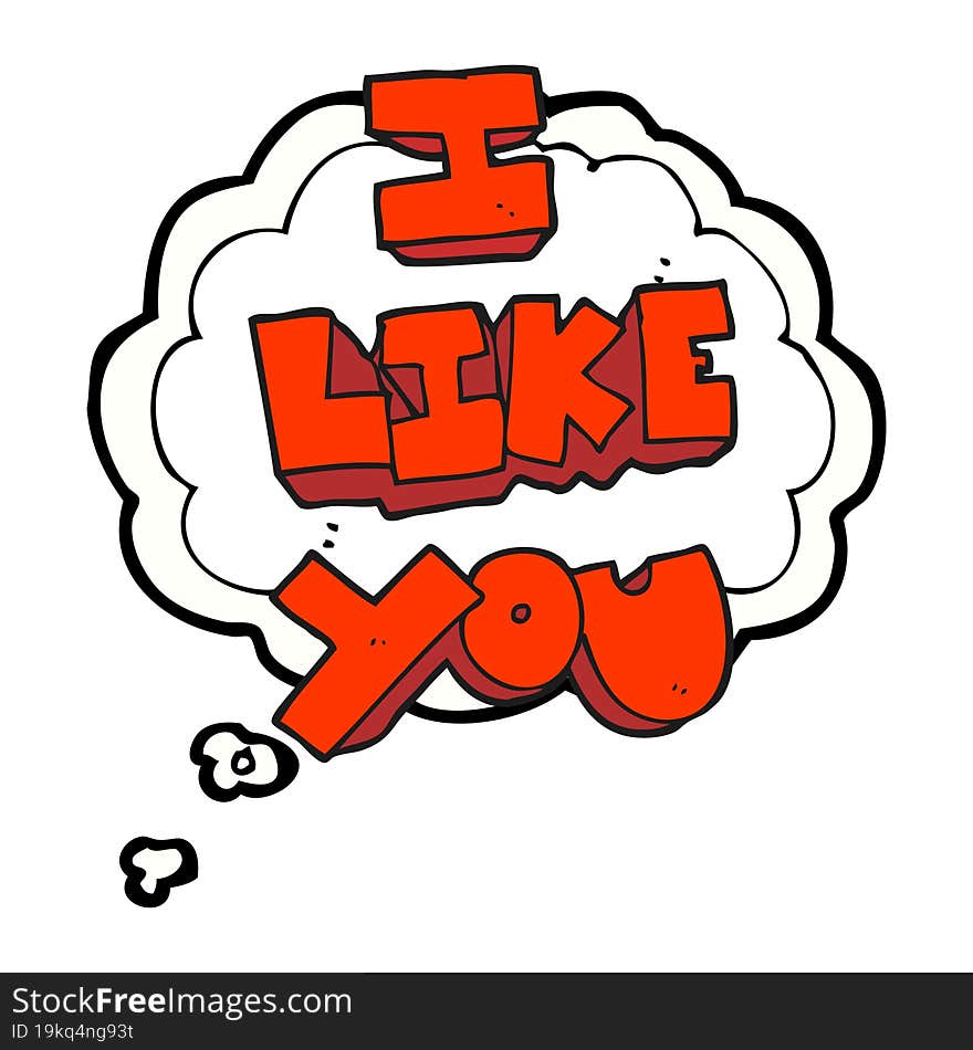 I like you thought bubble cartoon symbol