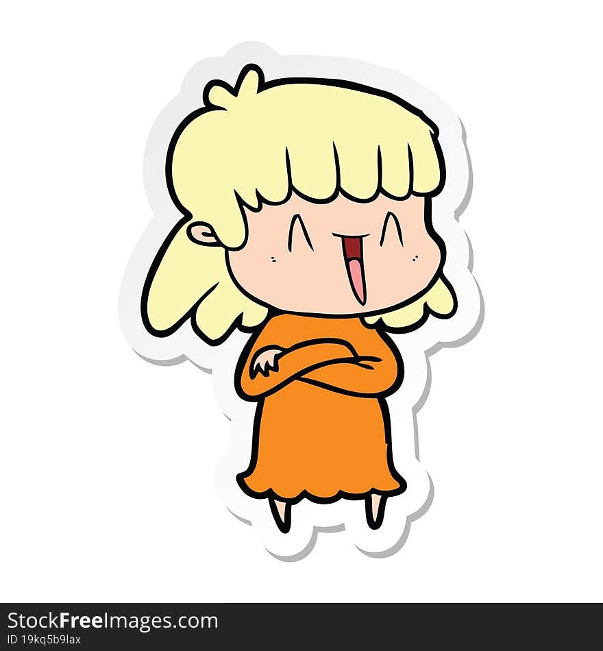 sticker of a cartoon woman