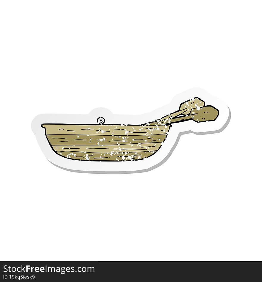 retro distressed sticker of a cartoon rowing boat