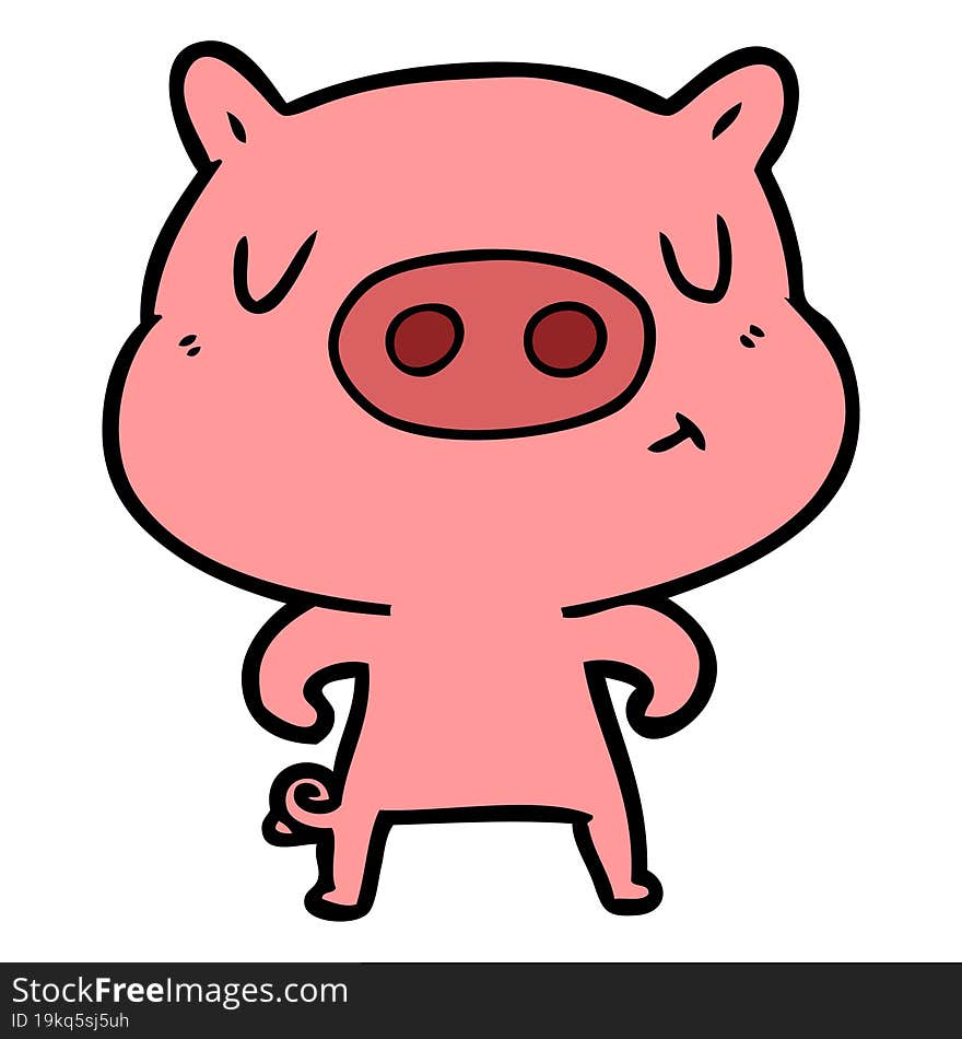 cartoon content pig. cartoon content pig