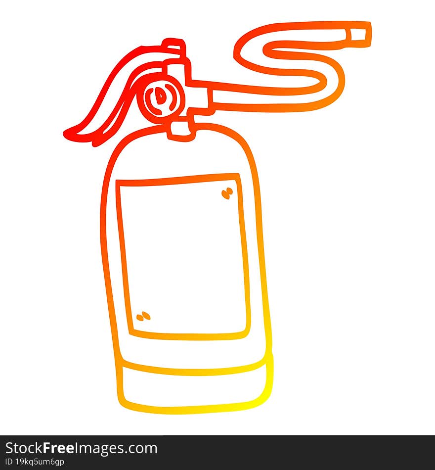 Warm Gradient Line Drawing Cartoon Fire Extinguisher