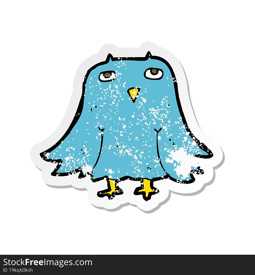 retro distressed sticker of a cartoon owl