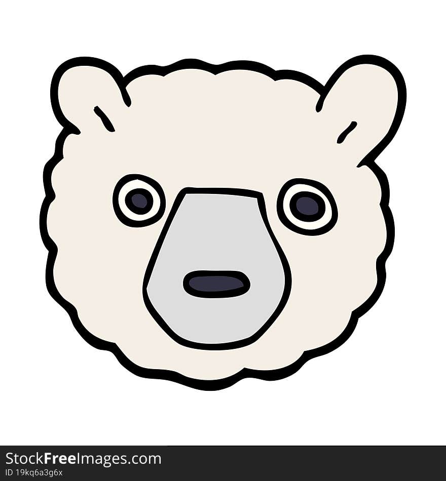 cartoon doodle polar bear face