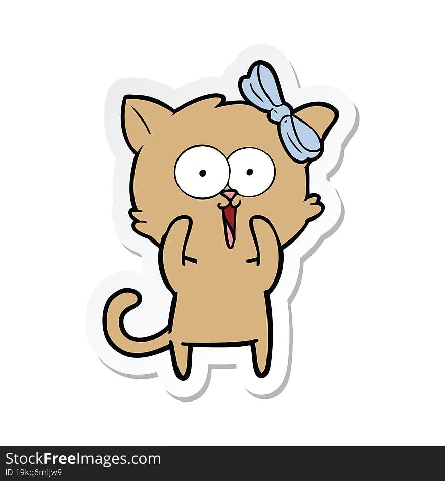 Sticker Of A Cartoon Cat