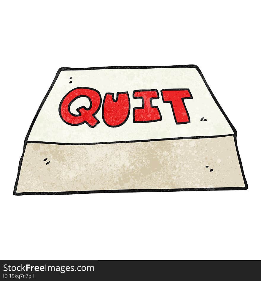 textured cartoon quit button