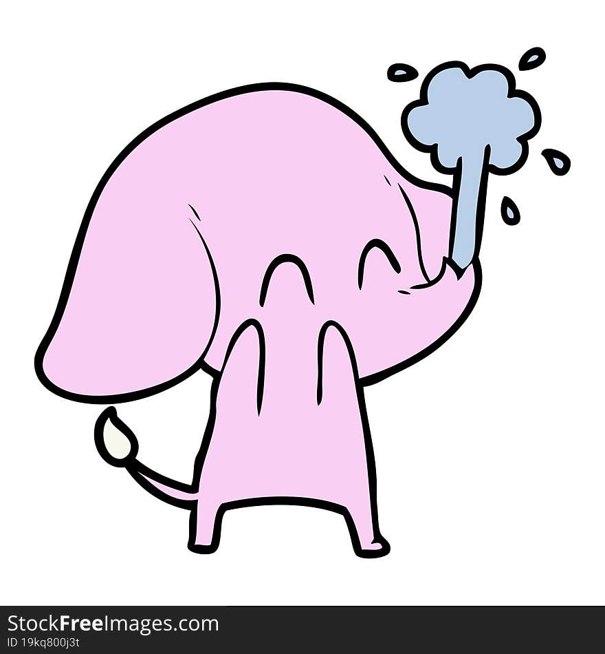 cute cartoon elephant spouting water. cute cartoon elephant spouting water