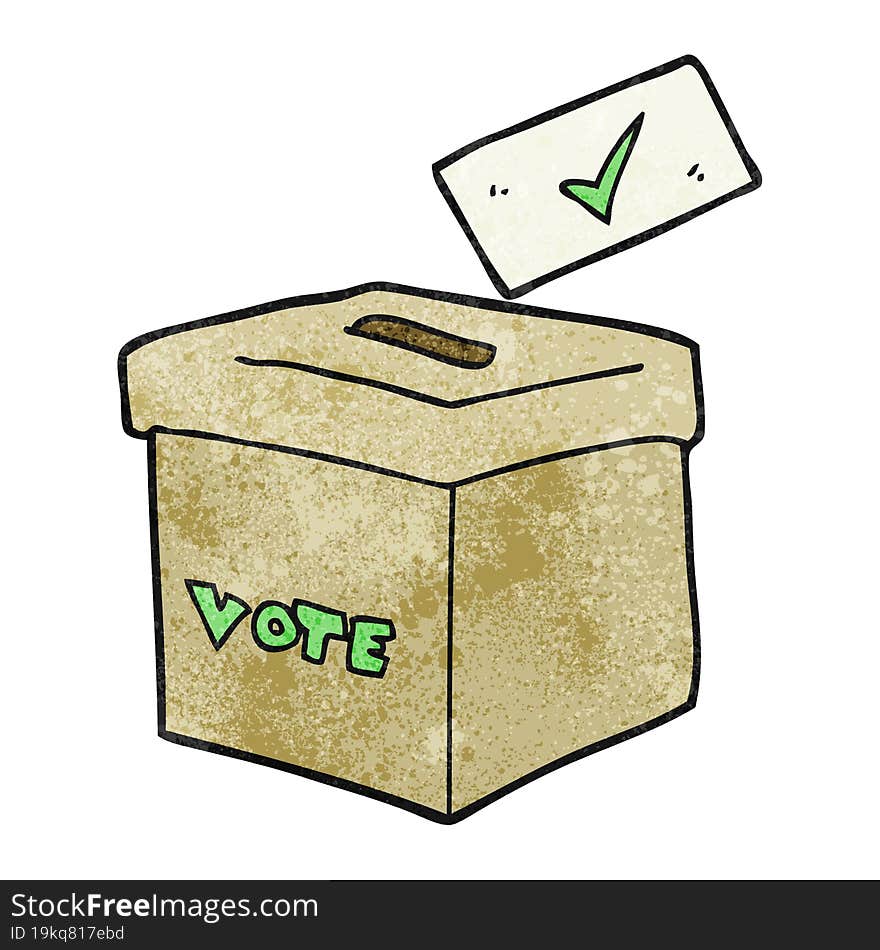 Textured Cartoon Ballot Box