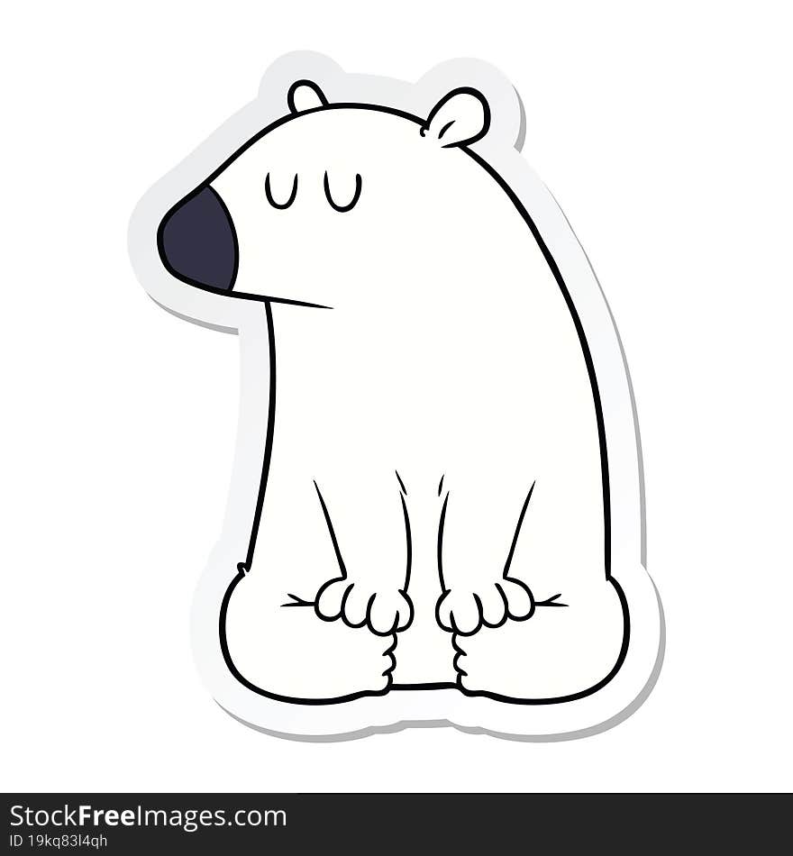 sticker of a polar bear cartoon