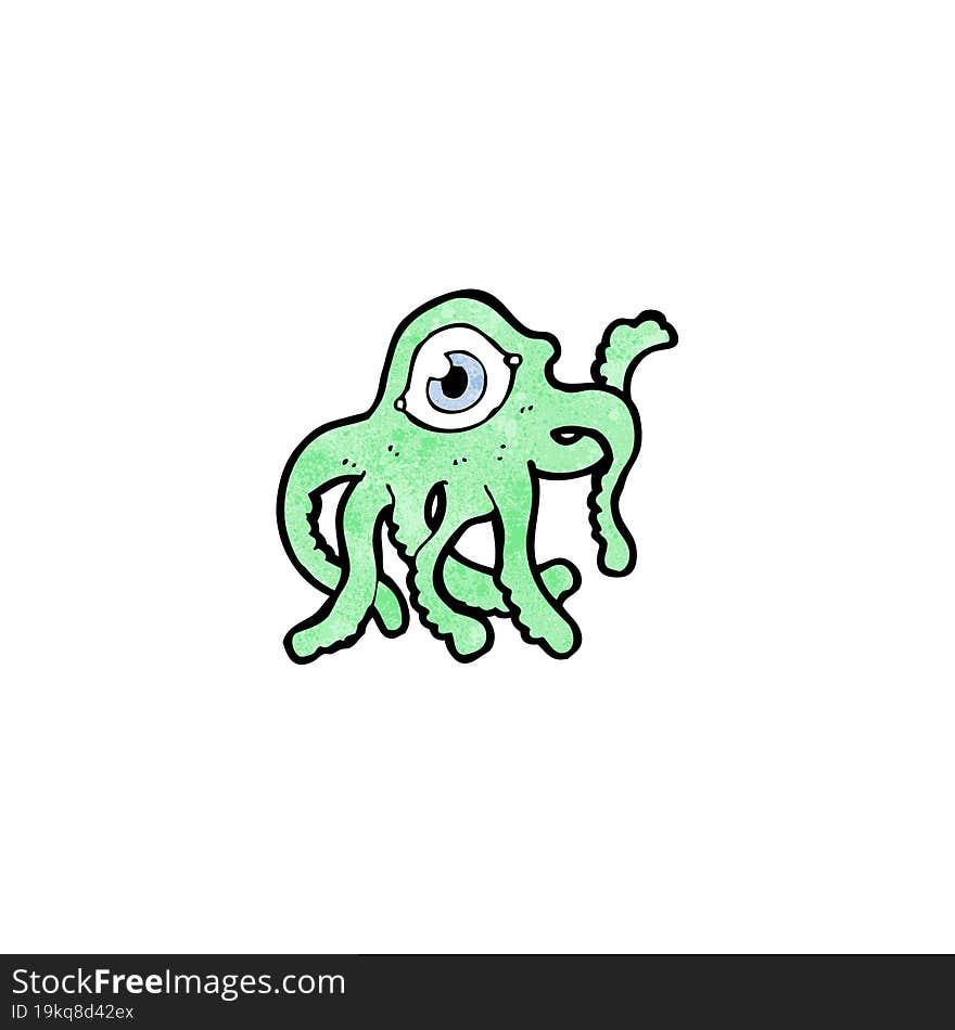 cartoon alien monster