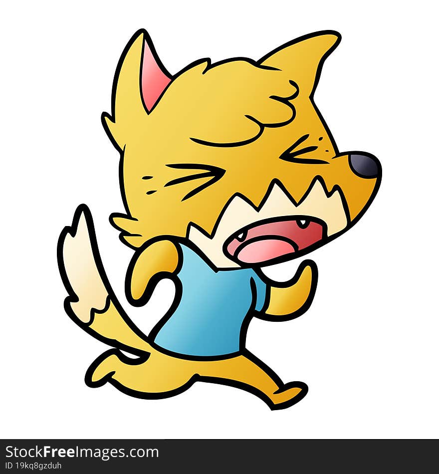 angry cartoon fox running. angry cartoon fox running