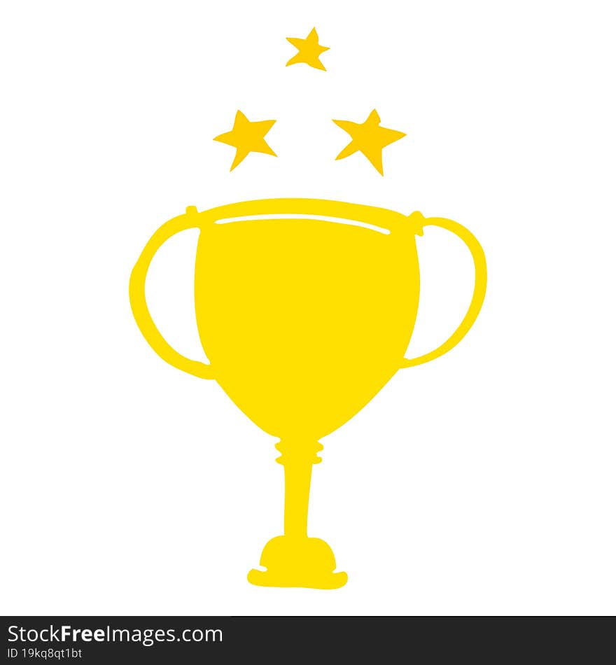 flat color style cartoon sports trophy