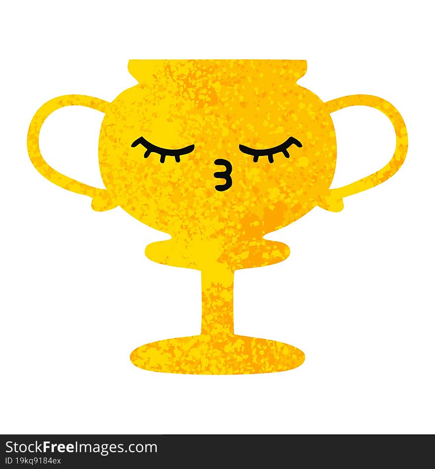 Retro Illustration Style Cartoon Trophy