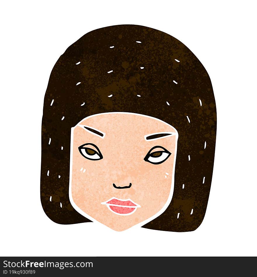 cartoon annoyed female face