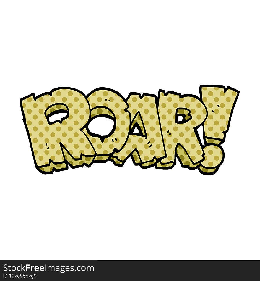 Cartoon Doodle Roar Text