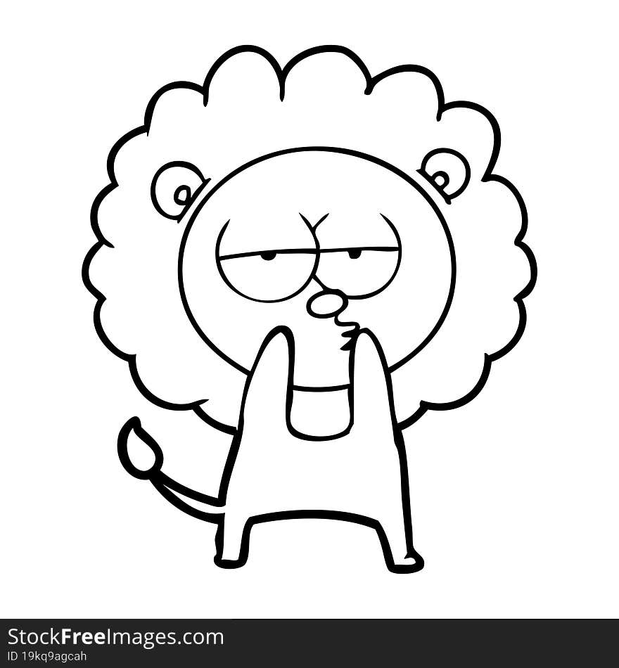 cartoon tired lion. cartoon tired lion