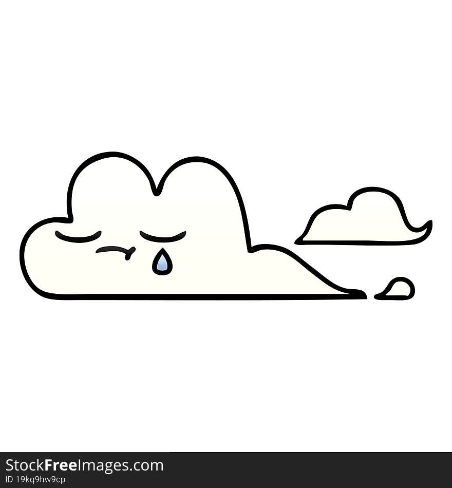 gradient shaded cartoon white cloud