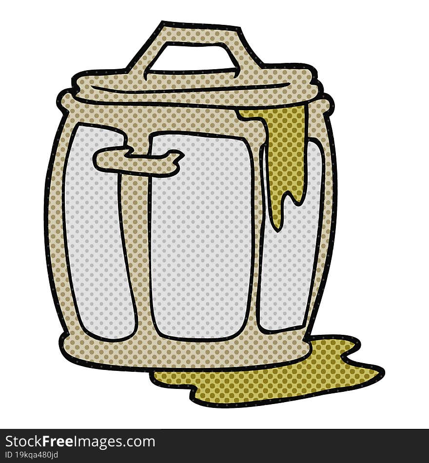 freehand drawn cartoon dirty garbage can