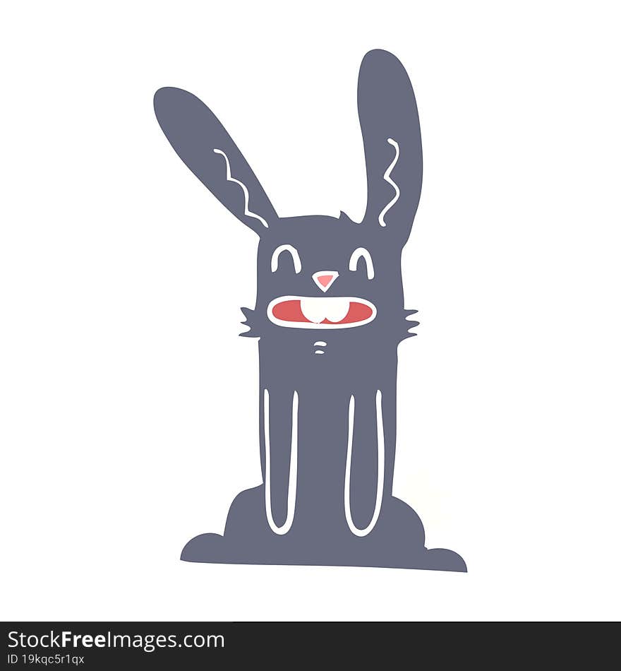 Flat Color Style Cartoon Rabbit