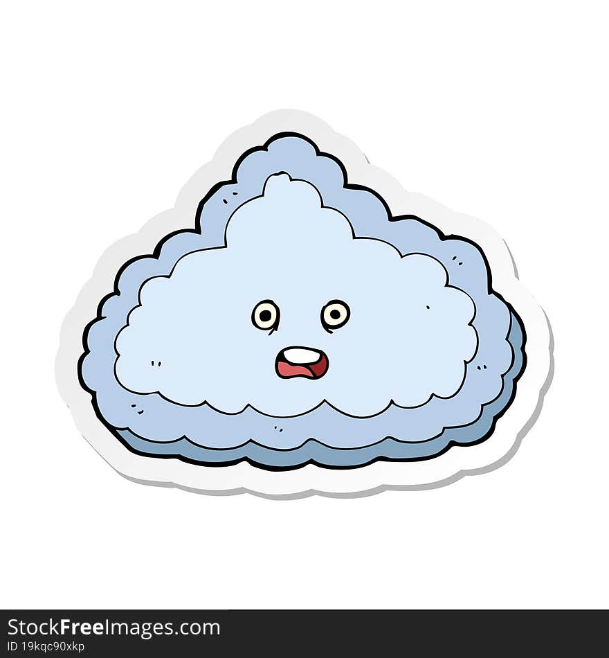 sticker of a cartoon cloud