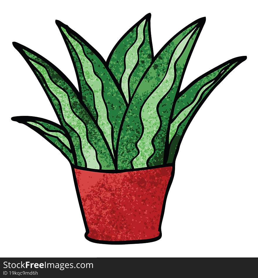 cartoon doodle house plant