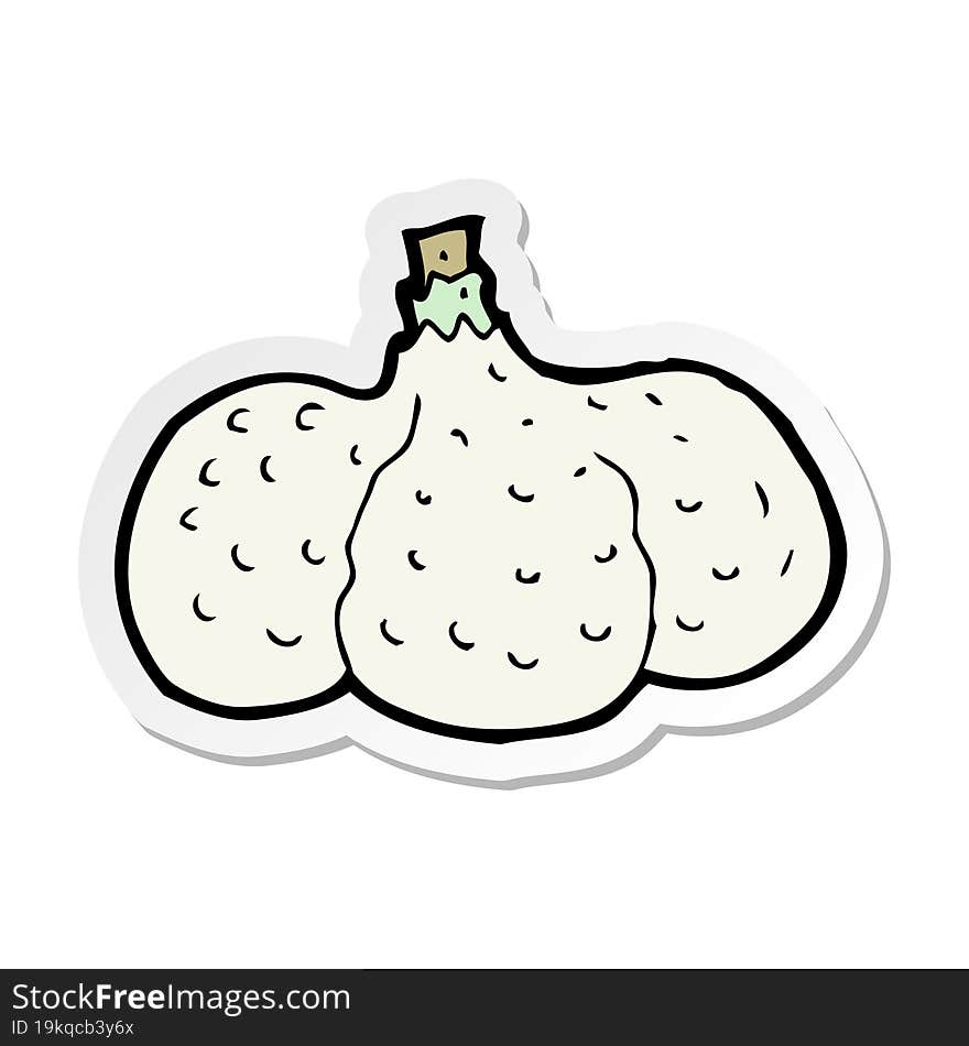 sticker of a cartoon garlic