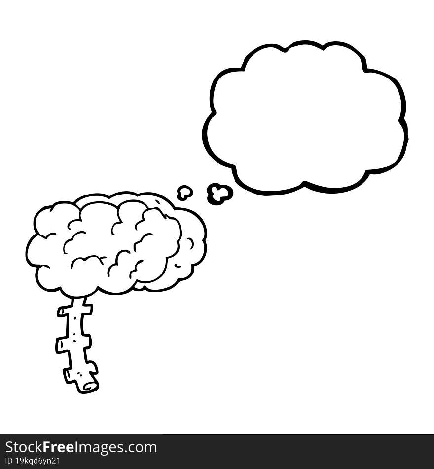 Thought Bubble Cartoon Brain