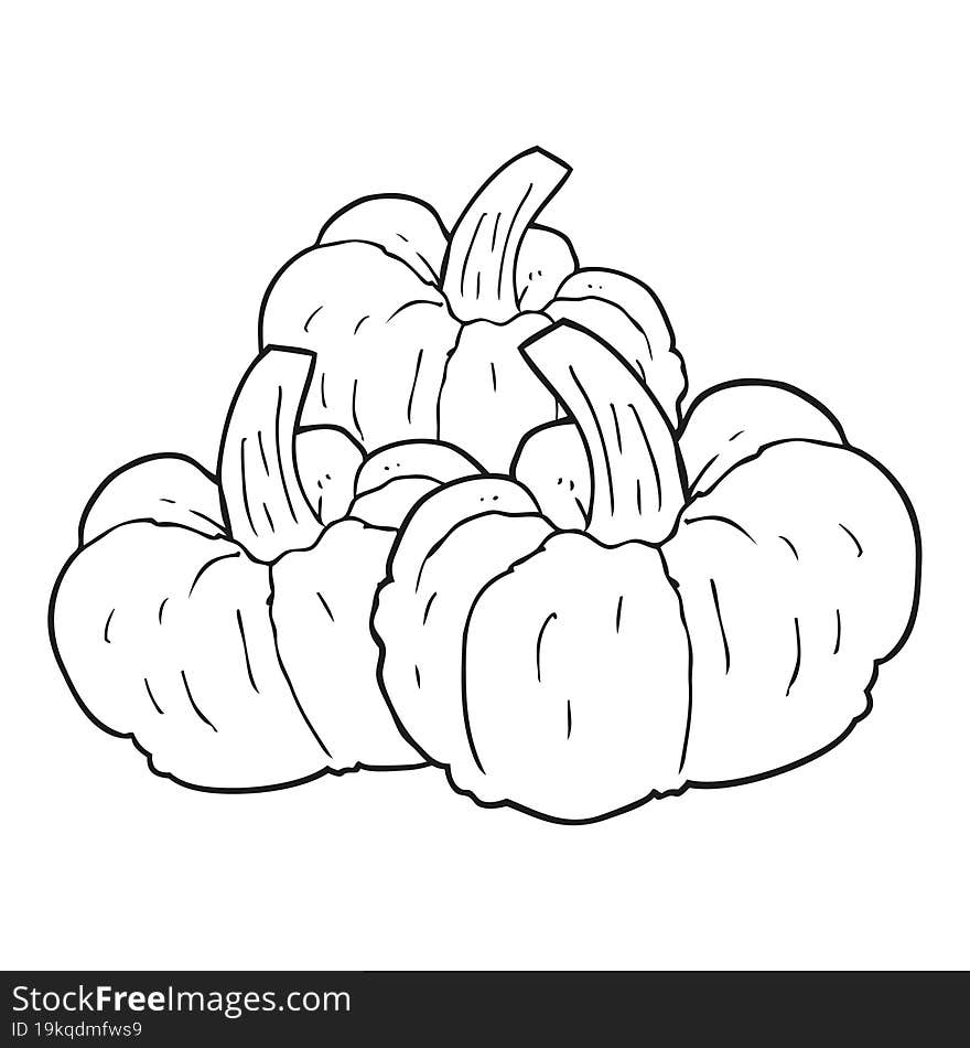 black and white cartoon pumpkin