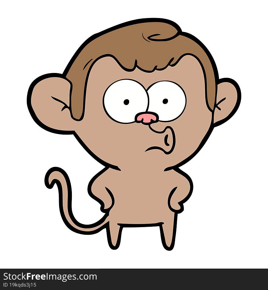 cartoon surprised monkey. cartoon surprised monkey