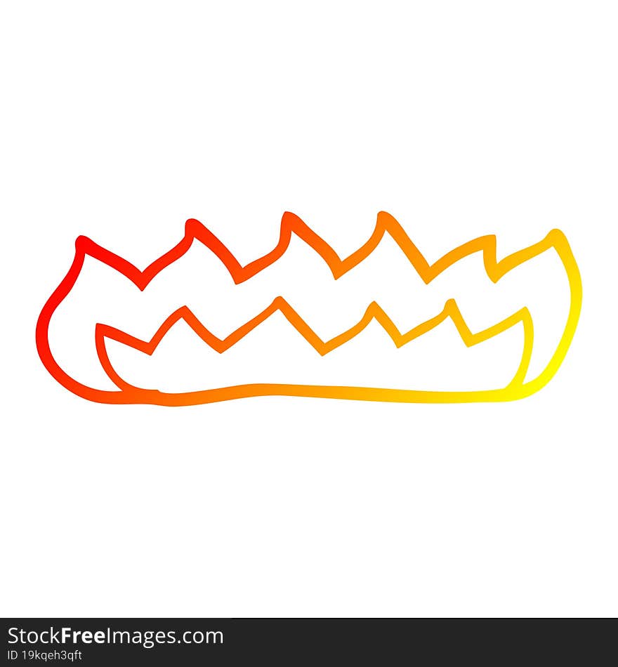 warm gradient line drawing cartoon burning flames