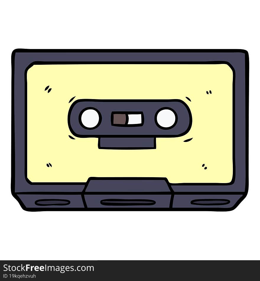 cartoon old cassette tape. cartoon old cassette tape