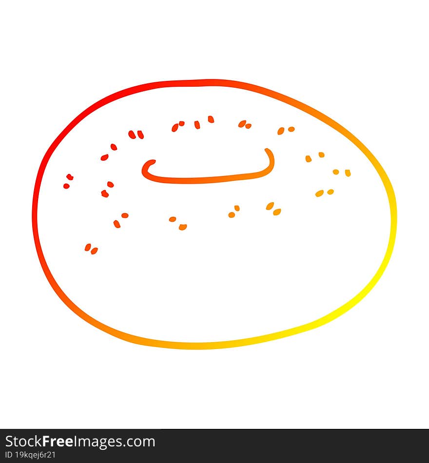 warm gradient line drawing cartoon donut