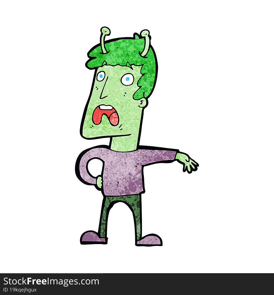 cartoon unhappy alien