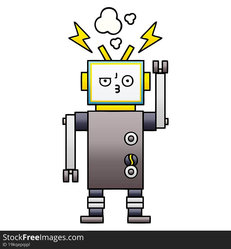 Gradient Shaded Cartoon Robot