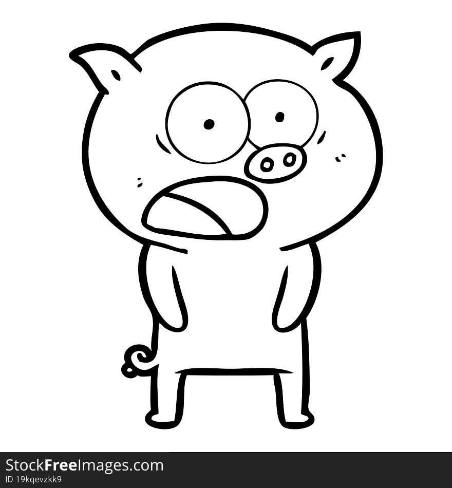 cartoon pig shouting. cartoon pig shouting