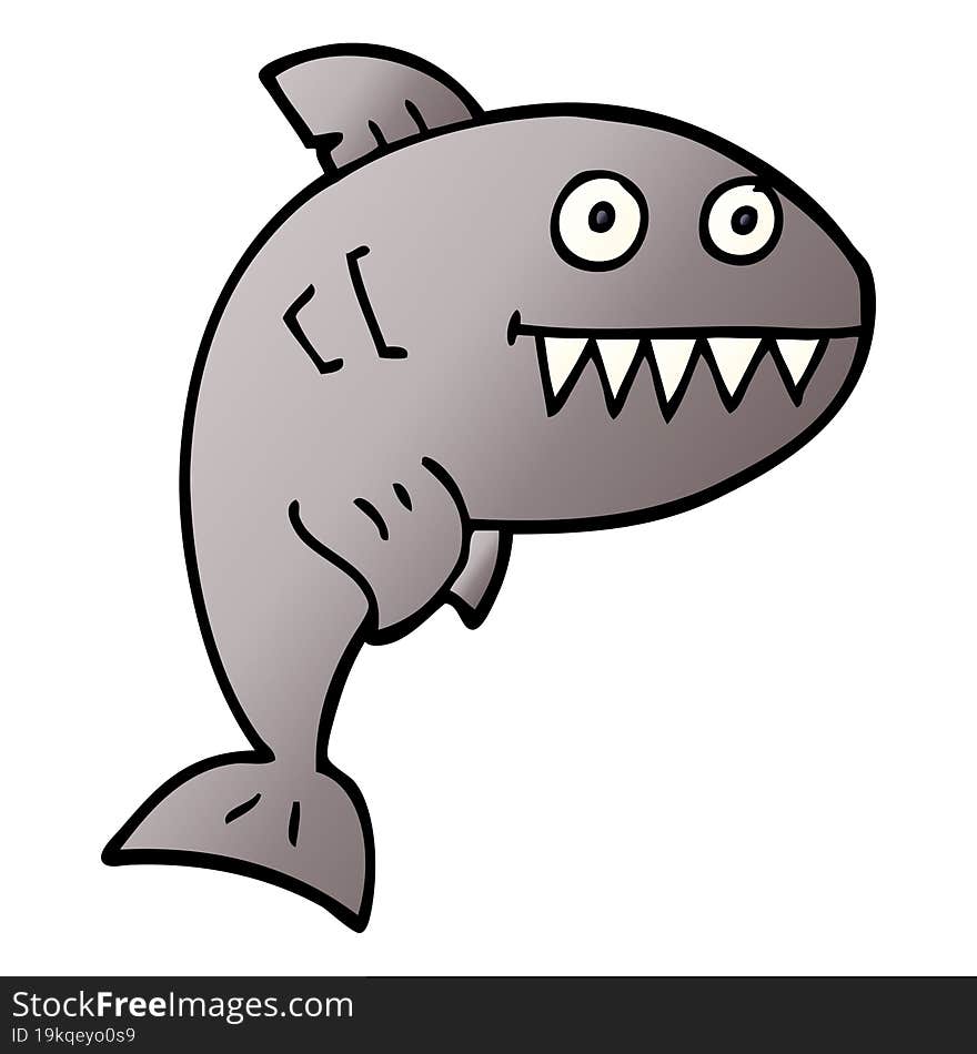 cartoon doodle deadly shark