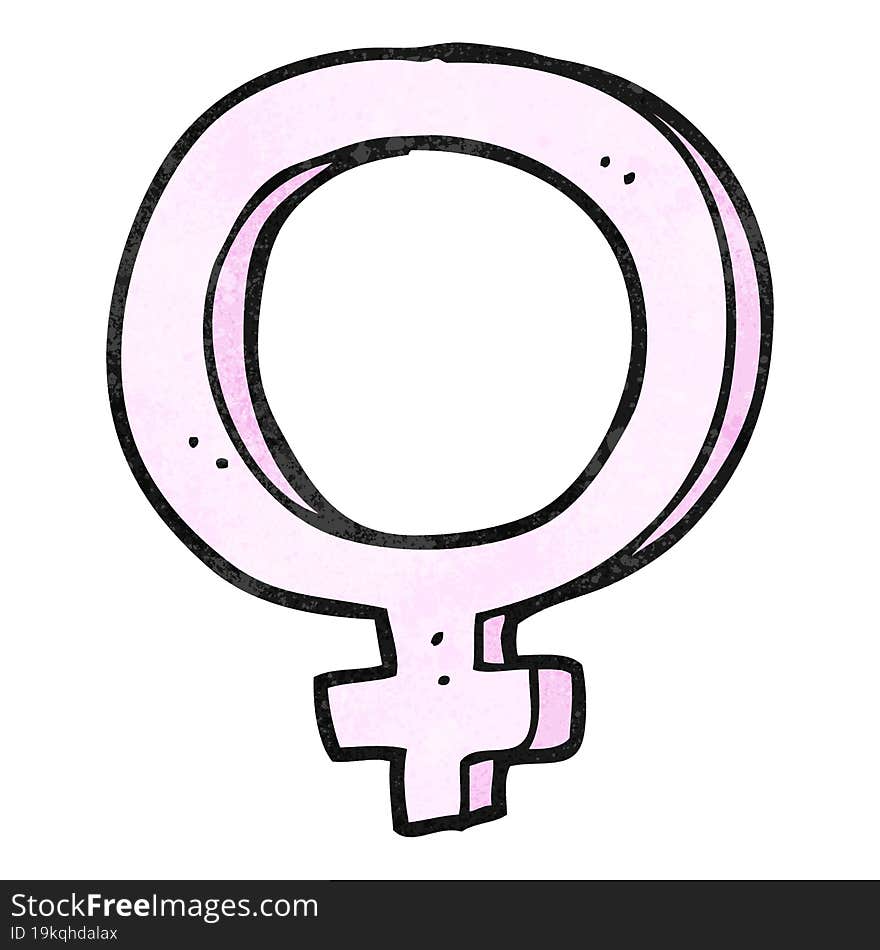 Textured Cartoon Female Symbol