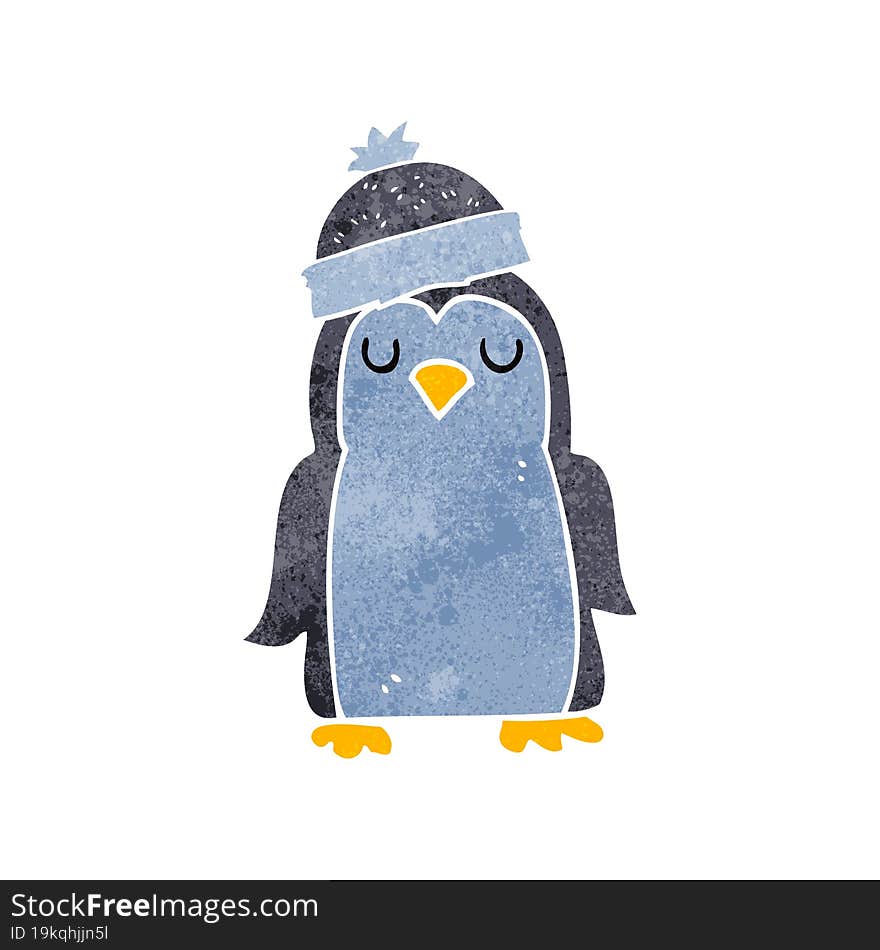 retro cartoon penguin