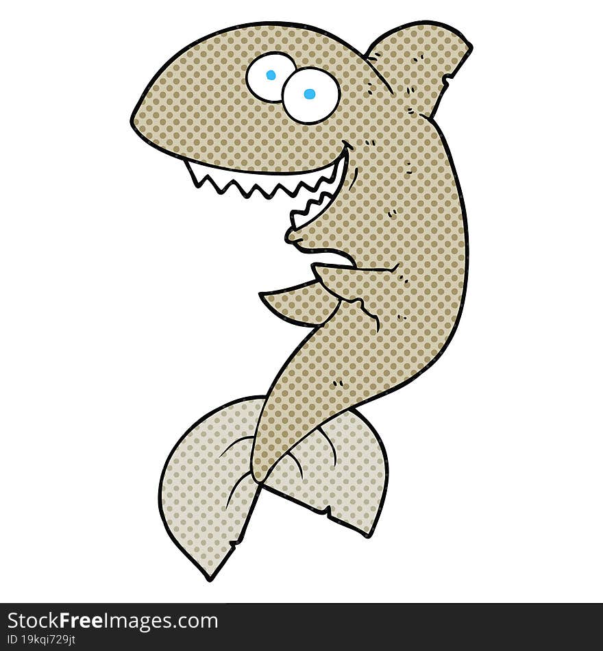 freehand drawn cartoon shark