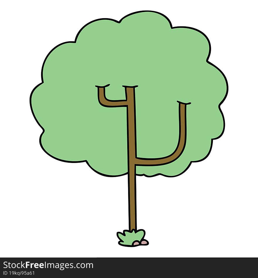 quirky hand drawn cartoon tree