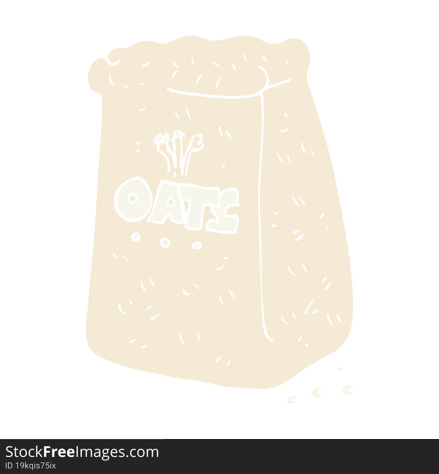 Flat Color Illustration Of A Cartoon Oats