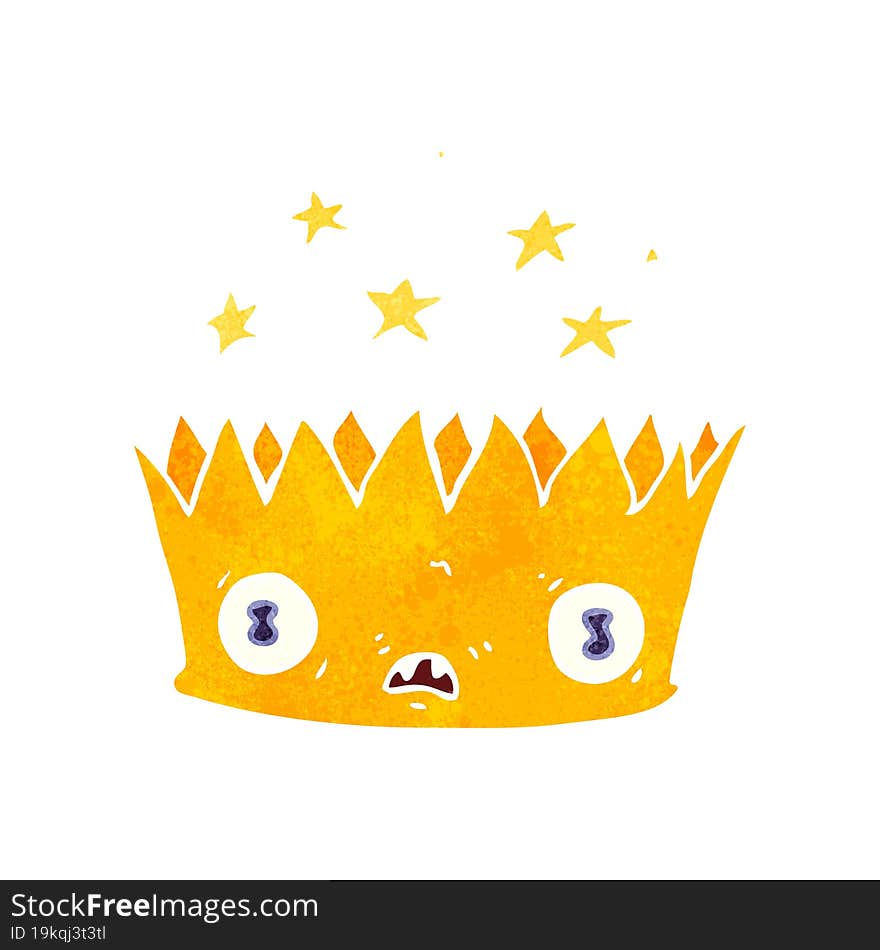 retro cartoon magic crown